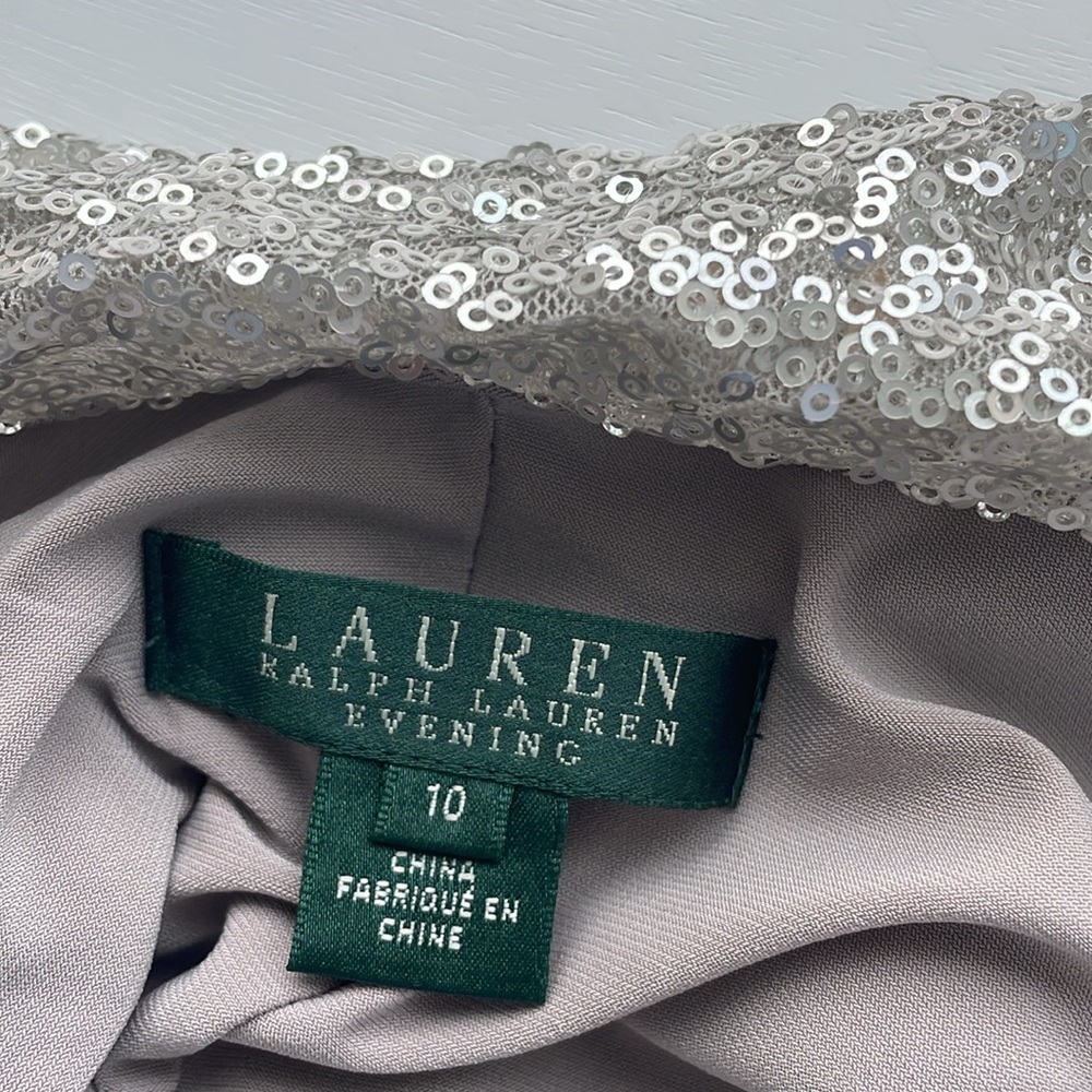 Long silver sequin dress. Lauren. Size 10. New with tags. - Picture 6 of 6